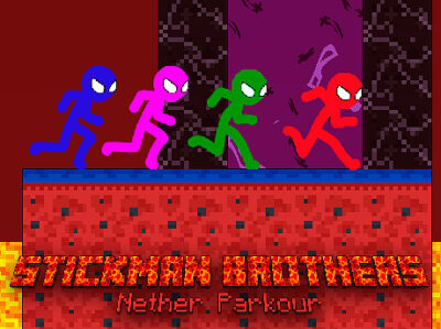 Stickman Brothers Nether Parkour